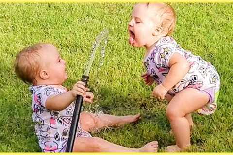 Funny Babies Playing With Water || Baby Outdoor Videos