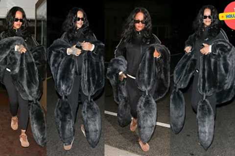 RIHANNA LAUGHS OFF QUESTION ABOUT P DIDDY'S PARTIES WHILE LEAVING GIORGIO BALDI IN SANTA MONICA, CA!