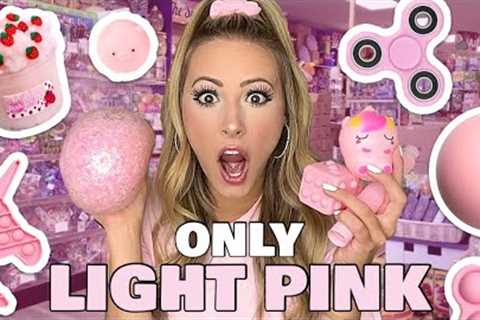 PASTEL PINK ONLY FIDGET SHOPPING CHALLENGE 🌸🐷🎀