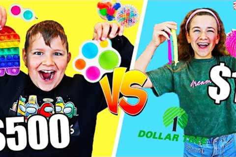 $1 vs $500 FIDGET TOY SHOPPING CHALLENGE!! 🤑🛍 | JKREW