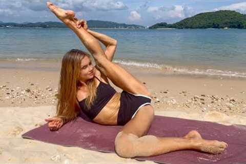 STRETCHING ON THE BEACH