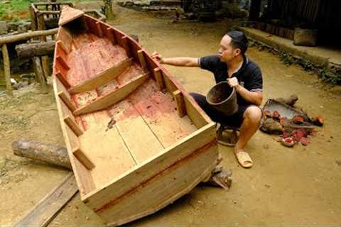 primitive skills; DIY WOODEN BOAT