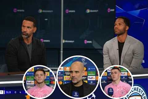 Man City Slovan 4-0  Pep Guardiola crazy reaction &amp; Phil Foden interview analysis  all reactions