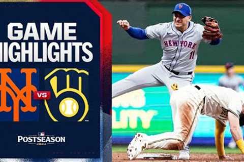 Mets vs. Brewers NLWC Game 1 Highlights (10/1/24) | MLB Highlights