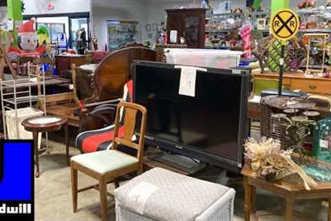 GOODWILL SHOP WITH ME FURNITURE CHAIRS CHRISTMAS DECORATIONS KITCHENWARE SHOPPING STORE WALK THROUGH