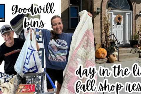 Goodwill Bins for resale &amp; fall shop reset and home decor tour - Reselling Day in the life