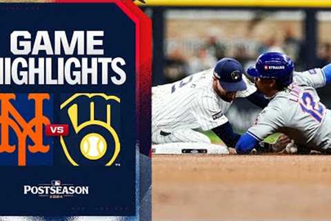 Mets vs. Brewers NL Wild Card Game 3 Highlights (10/3/24) | MLB Highlights