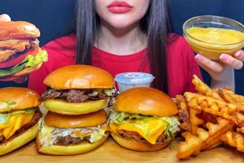 ASMR FAST FOOD | EATING CHEESY BURGERS + CRISPY FRIES MUKBANG