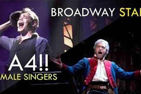 Broadway Stars hitting the A4 note (Male Singers)