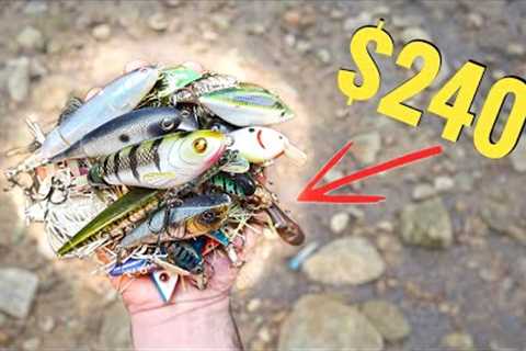 $240 Worth of Fishing Lures in a Drained Lake!