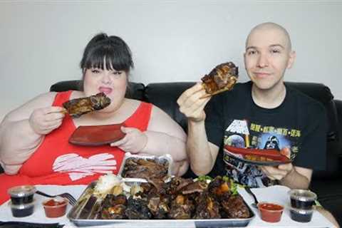 Hawaiian BBQ with Nikocado Avocado BIG Beef Ribs + Kalbi Ribs + Steak Mukbang Matiki Island