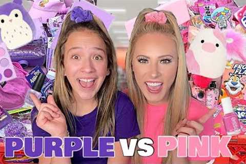 PURPLE 🍇☂️🔮 VS PINK 🎀🌸💞 TARGET SHOPPING CHALLENGE (EXTREME NO BUDGET) 🤑