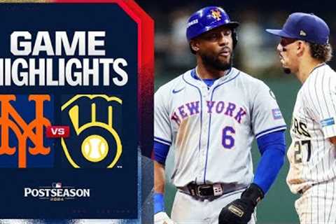 Mets vs. Brewers NL Wild Card Game 2 Highlights (10/2/24) | MLB Highlights