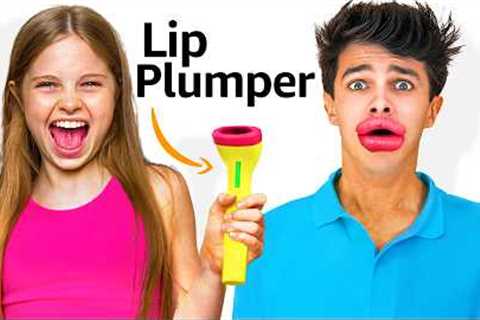 My Daughter Tries 100 Weird Amazon Products ft/ Brent Rivera
