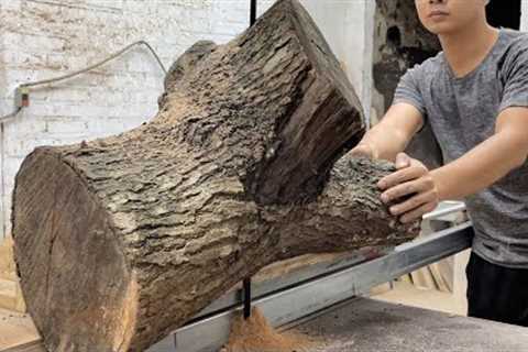 See How A Young Craftsman Reuses Worthless Tree Trunks To Design A New And Unique Coffee Table