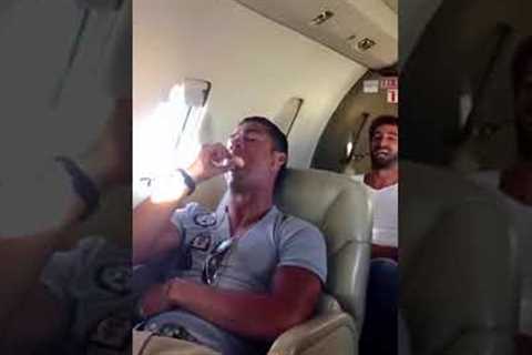 Cristiano Ronaldo got pranked in the airplane 😂 (via rickyregufe/Instagram) #shorts
