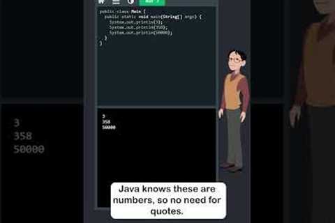 Java Output - Part 3 - Numbers and Code in println() - #w3schools #java #programming