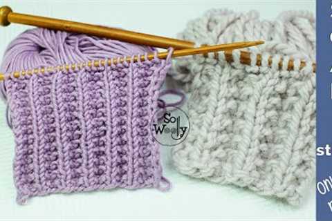Easy Scarf knitting stitch pattern: Identical on both sides (only 2 rows) - So Woolly