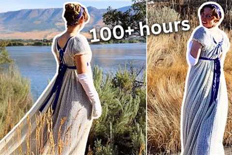 I spent a ✨month✨ knitting my dream regency dress