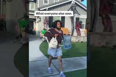 What My Daughter Thinks She Looks like when carrying her STANLEY Cup