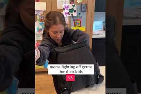 moms fighting off germs vs. our kids #shorts