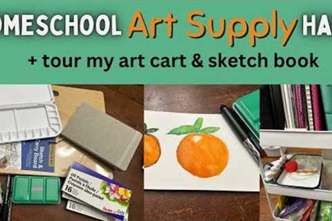 Homeschool Art Supply Haul + tour my art cart, peek into my sketchbook, & test my new..