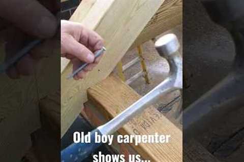 Old boy carpenter shows us... #carpenter #fyp #construction