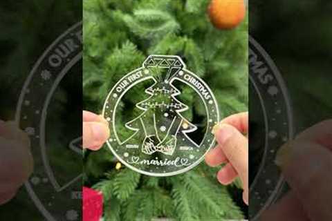 Holding Hands First Christmas Couples | Personalized Custom Shaped Acrylic Ornament