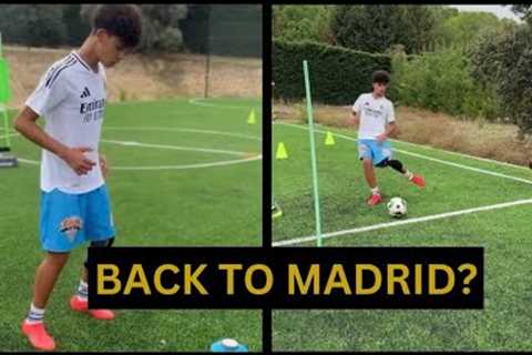 CRISTIANO RONALDO'S JR spotted training in real  Madrid for the first