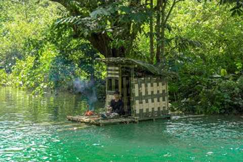 30 Days solo Survival CAMPING by the Stream. Bushcraft Survival Shelter, Fish Trap, Catch and Cook