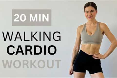 20 MIN WALKING CARDIO HIIT - Fat Burning Cardio Home Workout / No Equipment