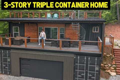 3-STORY ULTRA-MODERN TRIPLE CONTAINER HOME! (1x40' & 2x20' Containers)