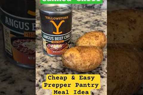 Canned Chili Prepper Pantry Meal Idea Food Storage SHTF Emergency Stockpile Prepping #prepping