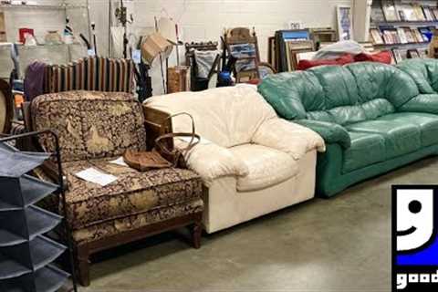 GOODWILL SHOP WITH ME FURNITURE SOFAS ARMCHAIRS HOME DECOR KITCHENWARE SHOPPING STORE WALK THROUGH