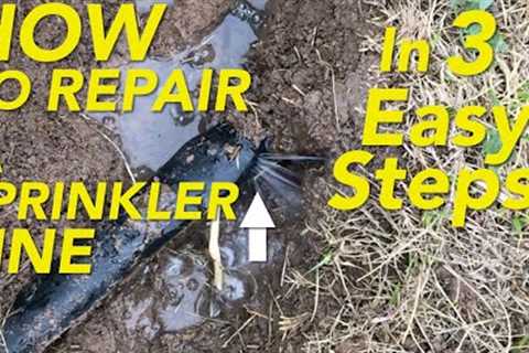 How to repair a broken/ punctured Sprinkler Line in 3 Easy Steps