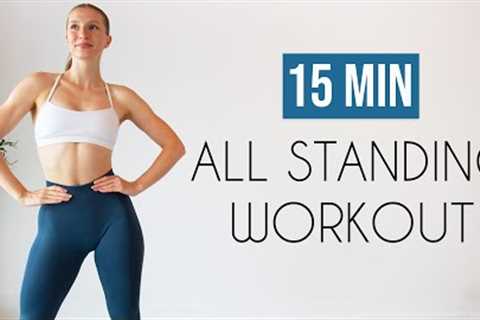 15 MIN FULL BODY HIIT - All Standing, No Repeats, No Equipment, Home Workout