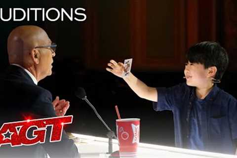 9-Year-Old Magician The Amazing Shoji Delivers Cool Card Magic! - America's Got Talent 2021