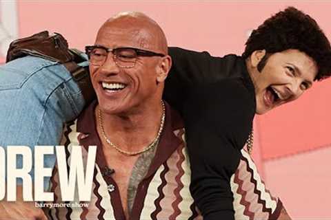 Dwayne The Rock Johnson Does Squats with Drew Barrymore on His Back | The Drew Barrymore Show