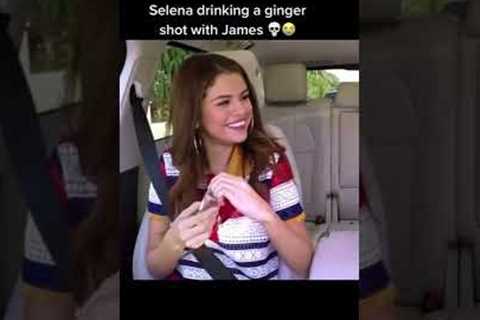 Selena drinking a ginger shot with james #shorts #trending #celebrity #selenagomez