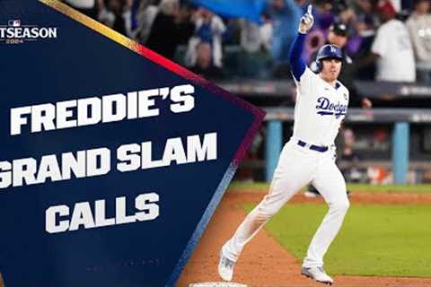 Hear ALL the AMAZING calls of Freddie Freeman's HISTORIC grand slam in Game 1 of the #WorldSeries..