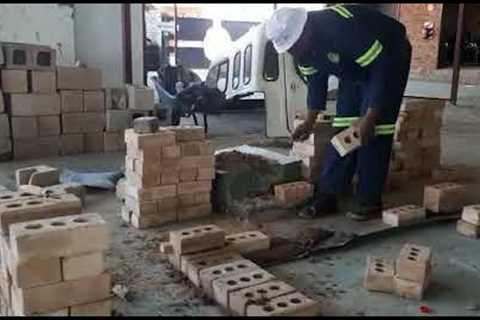 A Brick Layer Trade Testing at Leps Training Provider