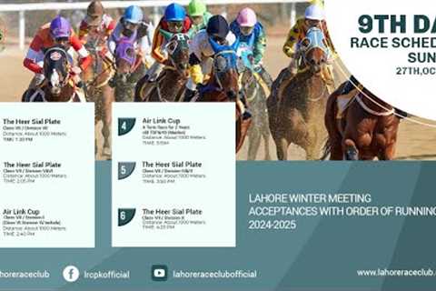 LRC Live  - 9th Day Lahore Winter Meeting 2024-2025 | October  27th, 2024 #horse #race #horseracing