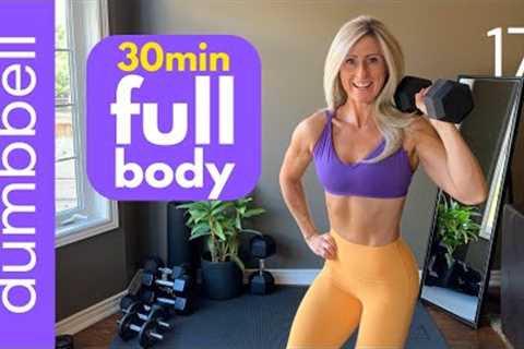 Full body DUMBBELL WORKOUT for strength and muscle gain - train at home!