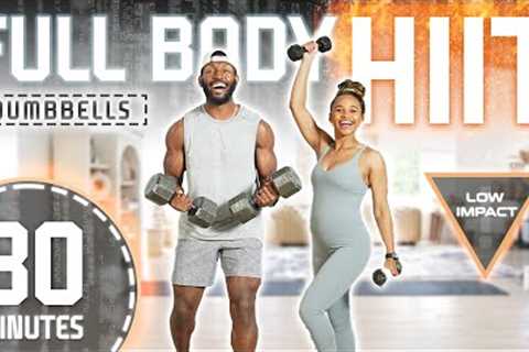 30 Minute Full Body Dumbbell X Bodyweight HIIT Workout (All Standing / Low Impact)
