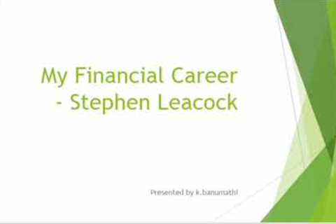 My Financial Career by Stephen Leacock in Tamil