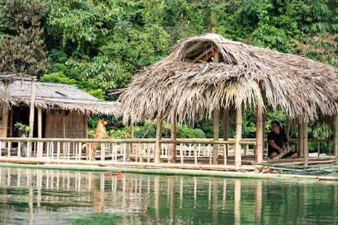 Building Bamboo Railings for Shelter, Fishing, Cooking: River Survival | EP.402