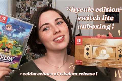 nintendo switch lite *hyrule edition* unboxing + legend of zelda: echoes of wisdom!