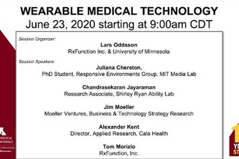 DMD 2020 Wearable Medical Technology Session (recorded live)