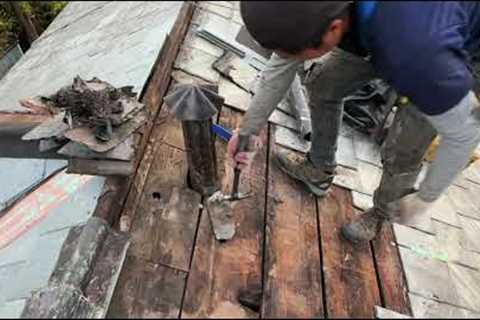 Slate roof vent leak repair specialist