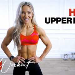 20 Minute HARD Upper Body Workout with Dumbbells | Caroline Girvan